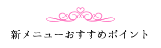 新メニューおすすめポイント